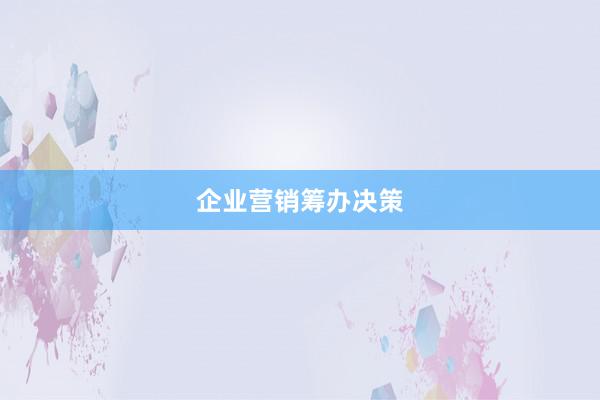 企业营销筹办决策